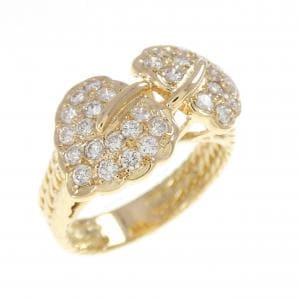 K18YG リーフ ダイヤモンド リング 0.50CT