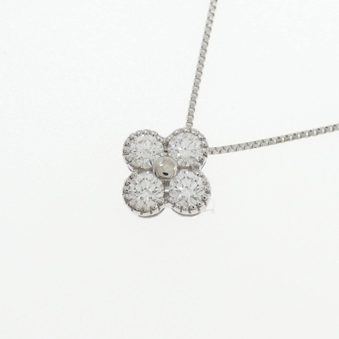 【新品】PT900/PT850 フラワー ダイヤモンド ネックレス 0.300CT