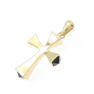K18YG クロス オニキス ペンダント