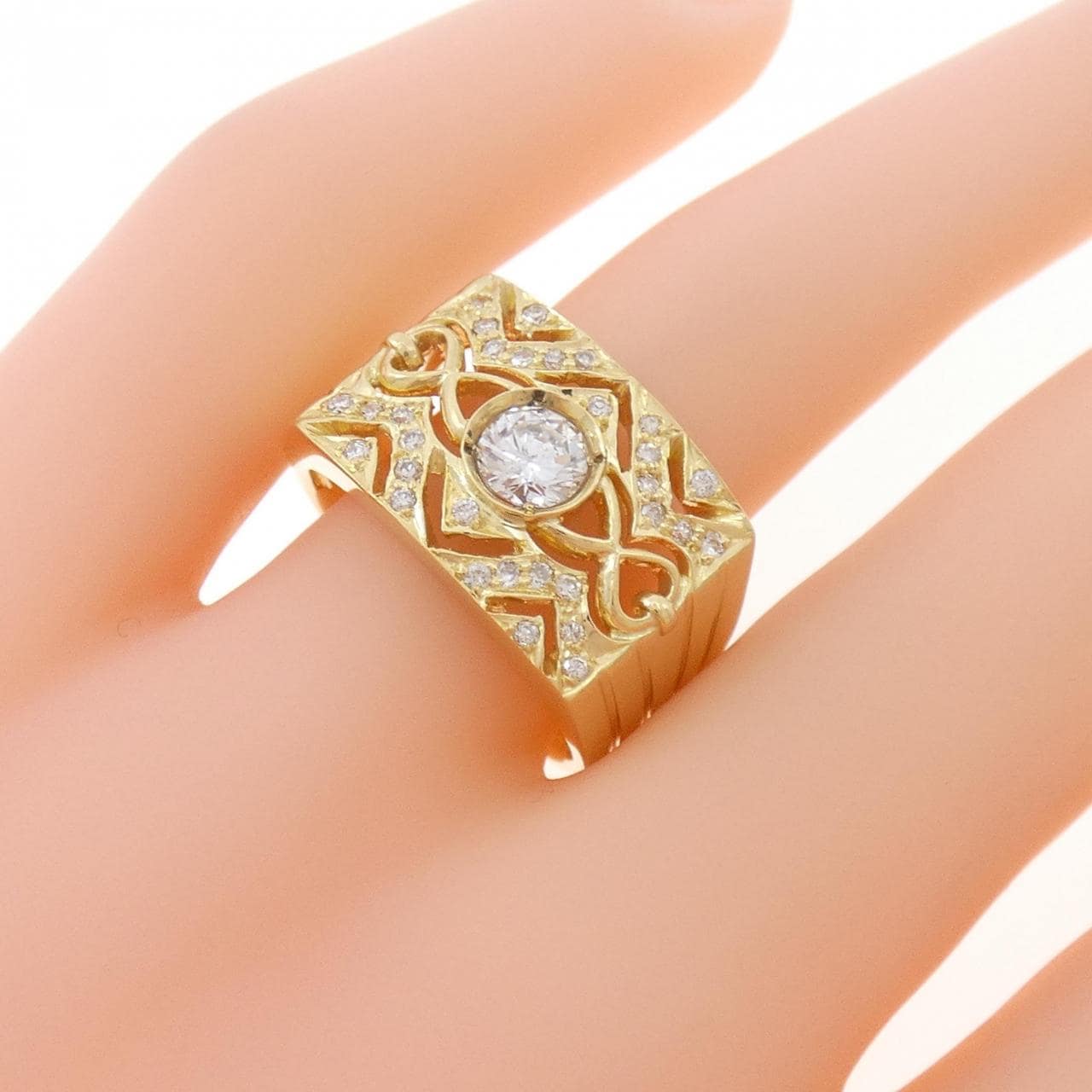 K18YG ダイヤモンド リング 0.402CT