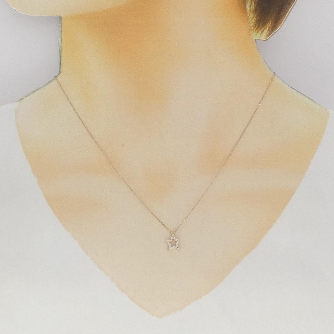 K10PG スター ダイヤモンド ネックレス 0.05CT