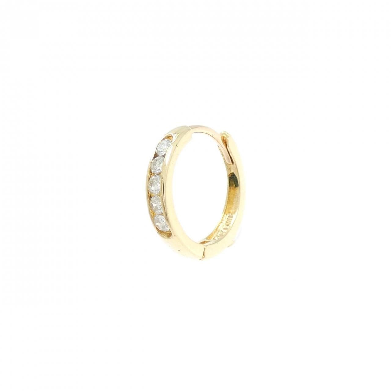 K18YG ダイヤモンド ピアス 0.10CT 片耳