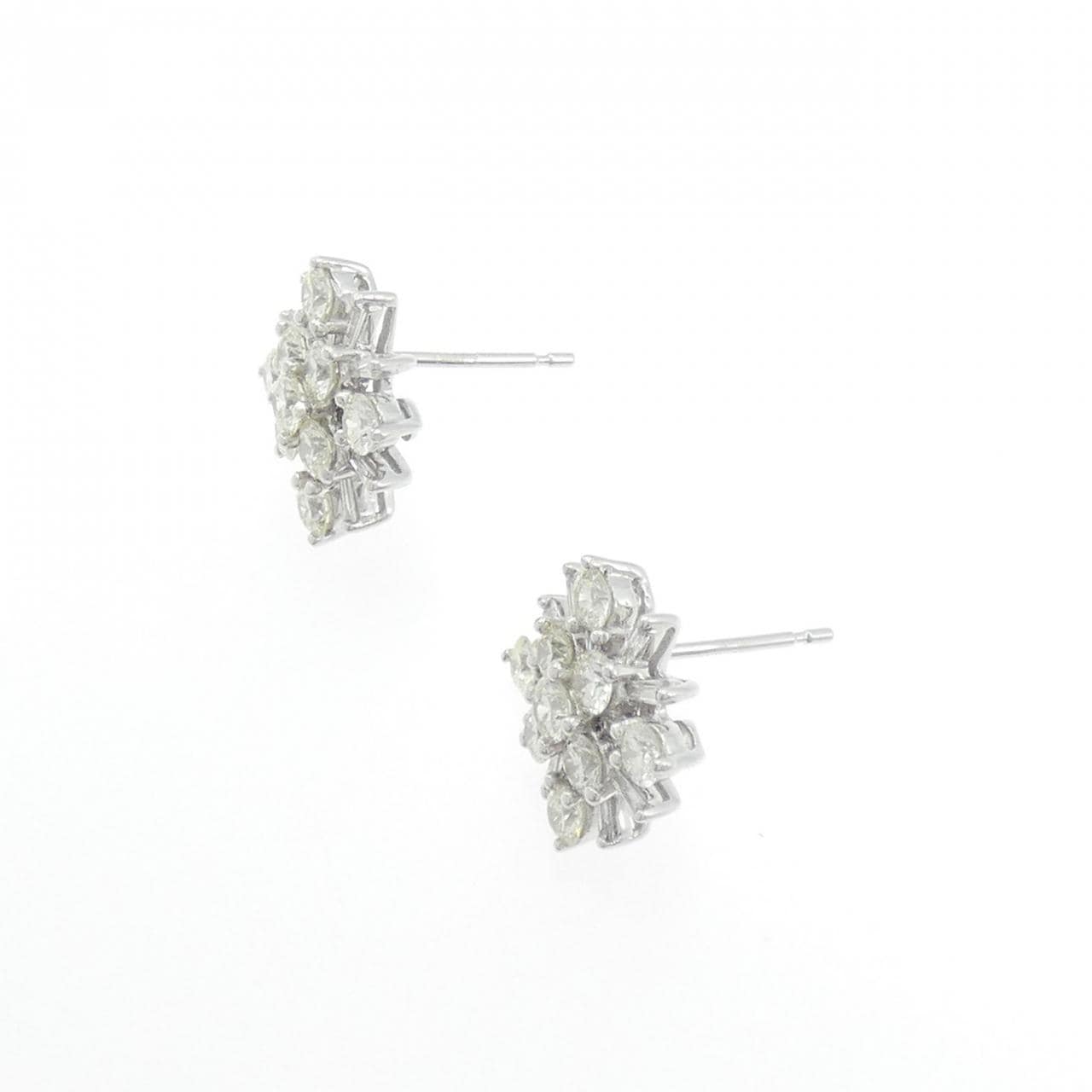 K18WG ダイヤモンド ピアス 1.06CT
