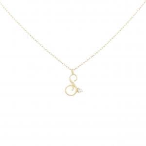 K18YG イニシャルS ダイヤモンド ネックレス 0.01CT