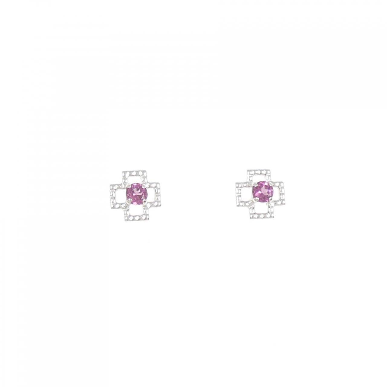 K18WG ガーネット ピアス