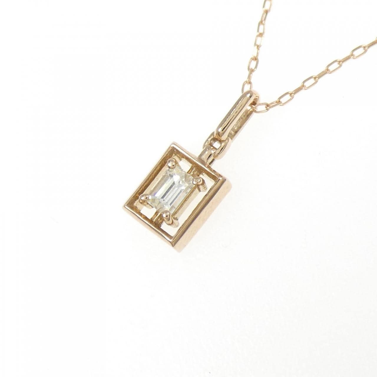 [BRAND NEW] K18PG Diamond necklace 0.10CT