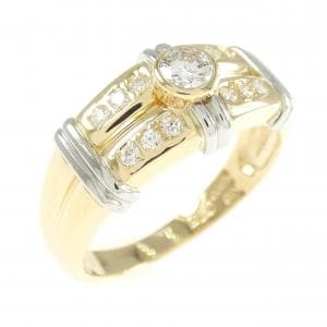 K18YG/PT900 ダイヤモンド リング 0.15CT