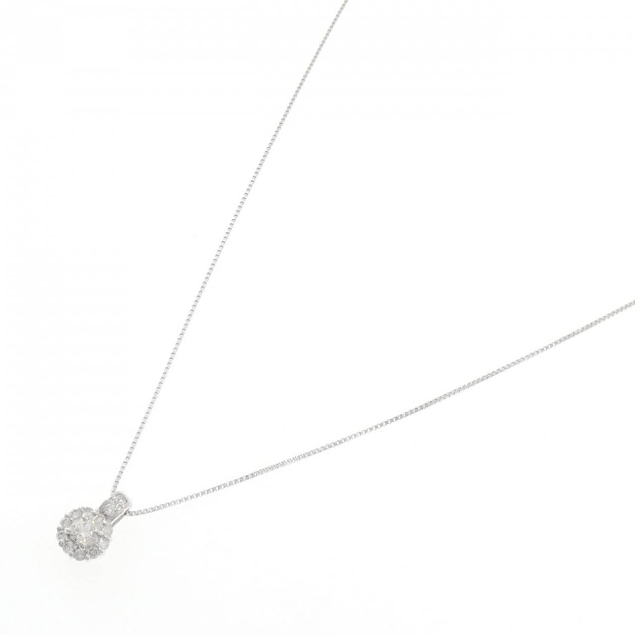 K18WG ダイヤモンド ネックレス 0.09CT