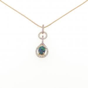 K18PG ブラックオパール ネックレス 0.420CT