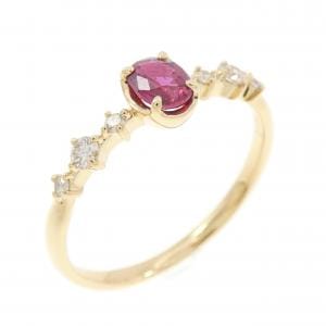 K18YG ルビー リング 0.32CT