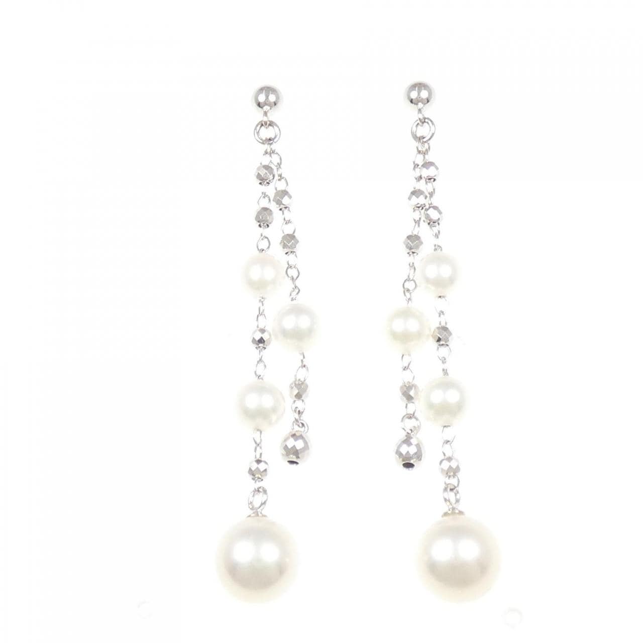 K18WG アコヤパール ピアス