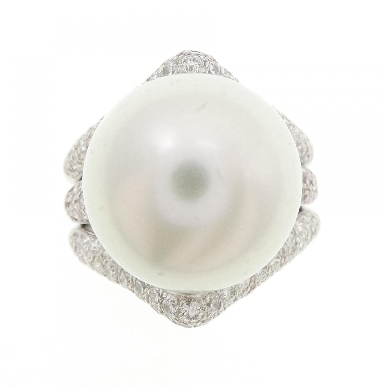 K18WG 白蝶パール リング 14.5mm