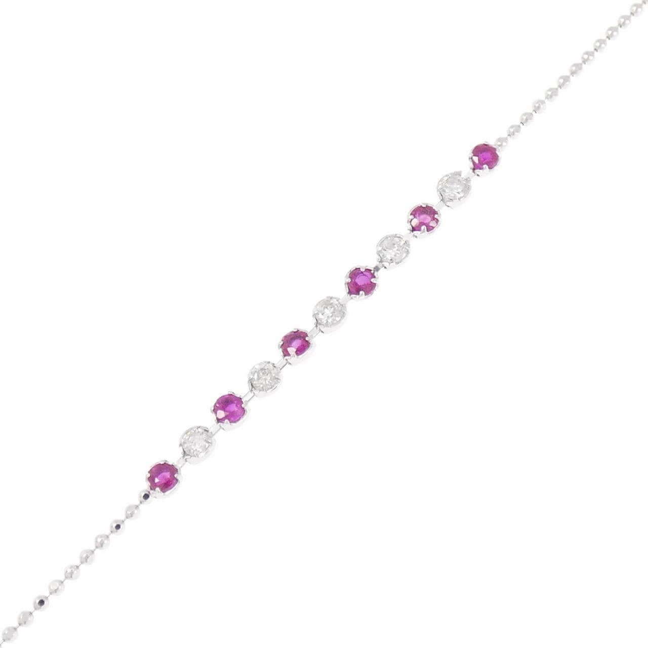 K18WG ルビー ブレスレット 0.30CT