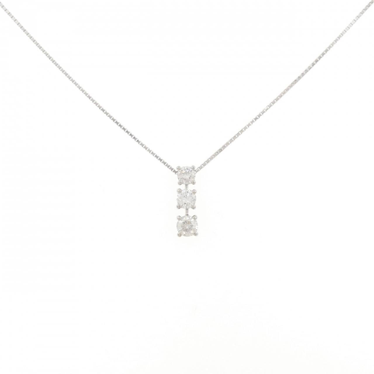 PT900/PT850 スリーストーン ダイヤモンド ネックレス 1.01CT
