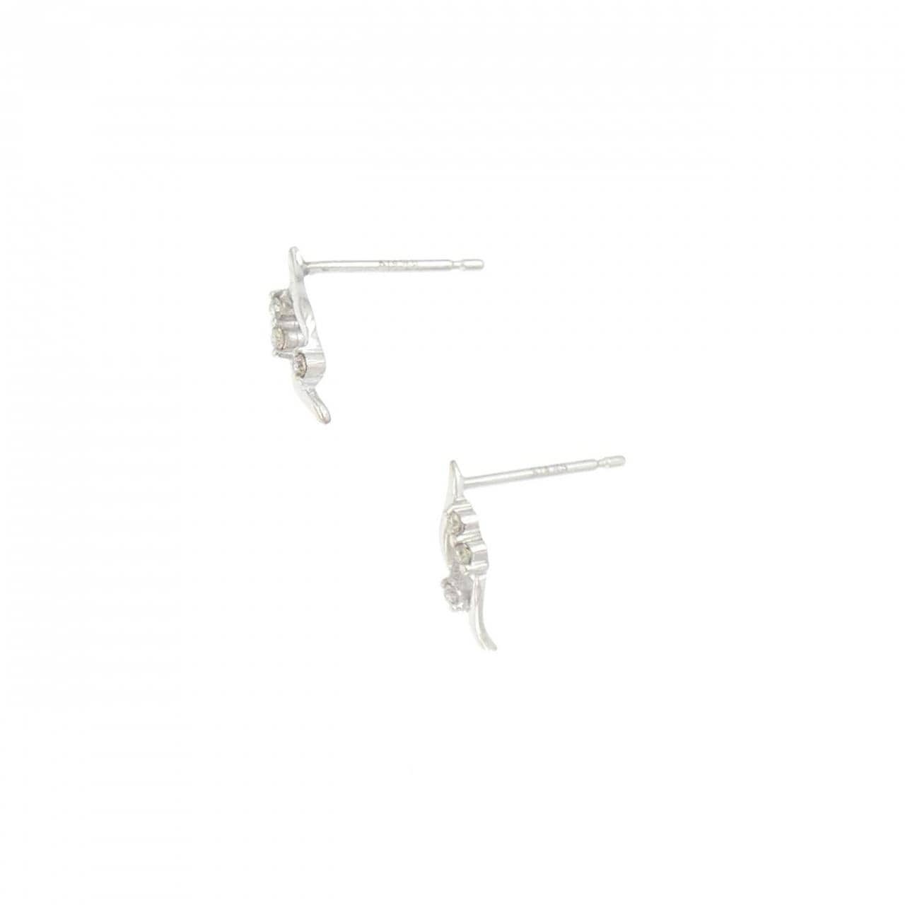 K14WG ダイヤモンド ピアス 0.04CT