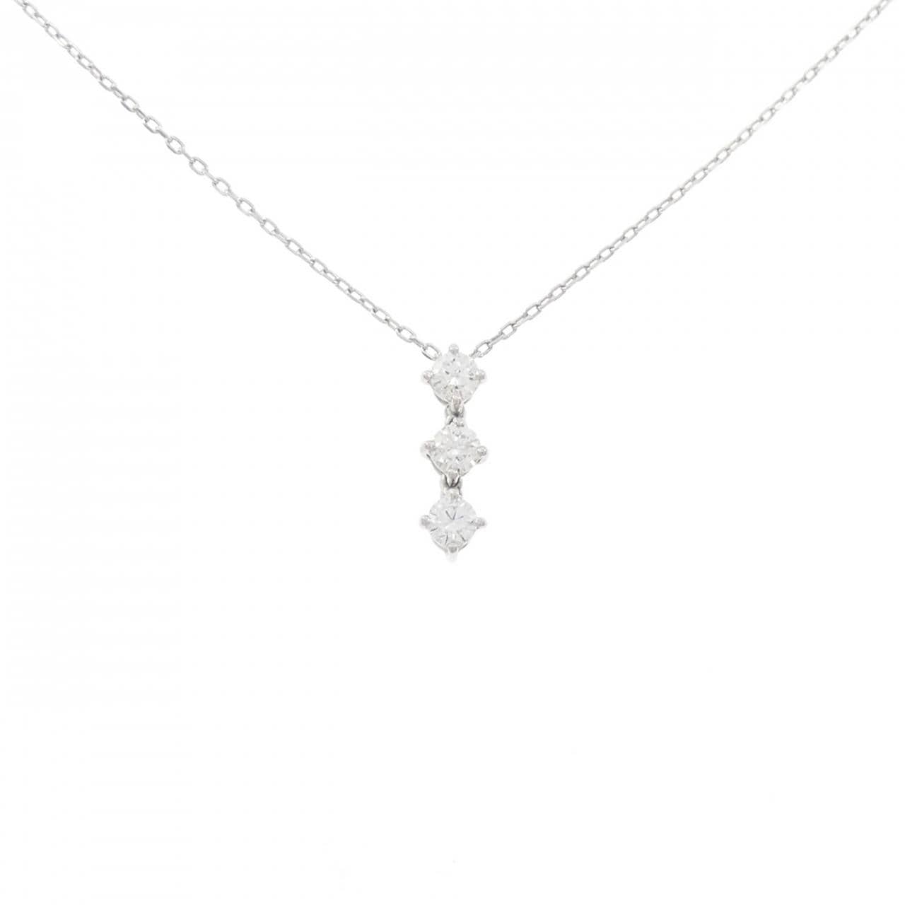 PT950/PT850 スリーストーン ダイヤモンド ネックレス 0.35CT