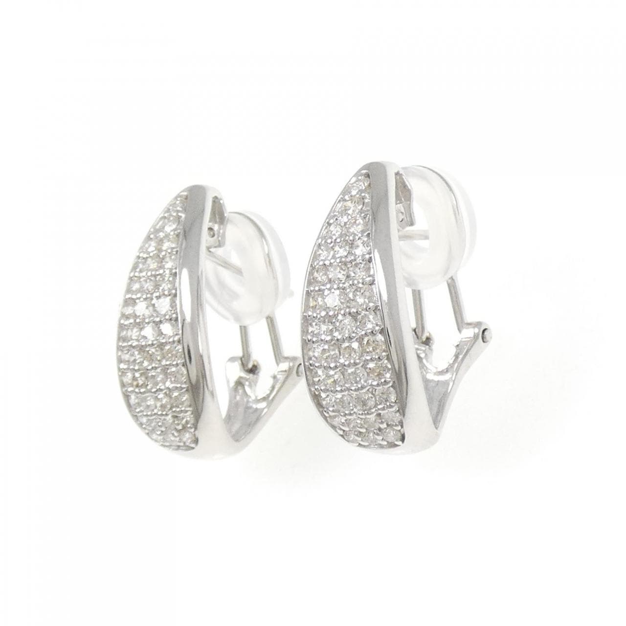 K18WG pave Diamond earrings 1.00CT