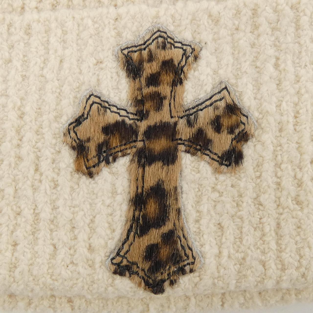 CHROME HEARTS Badda Bing Leopard Cross Patch Knit Cap 304206453******307