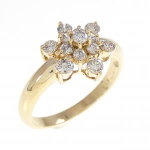K18YG スノーフレーク ダイヤモンド リング 0.52CT