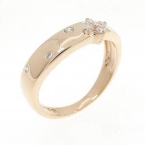 K18PG フラワー ダイヤモンド リング