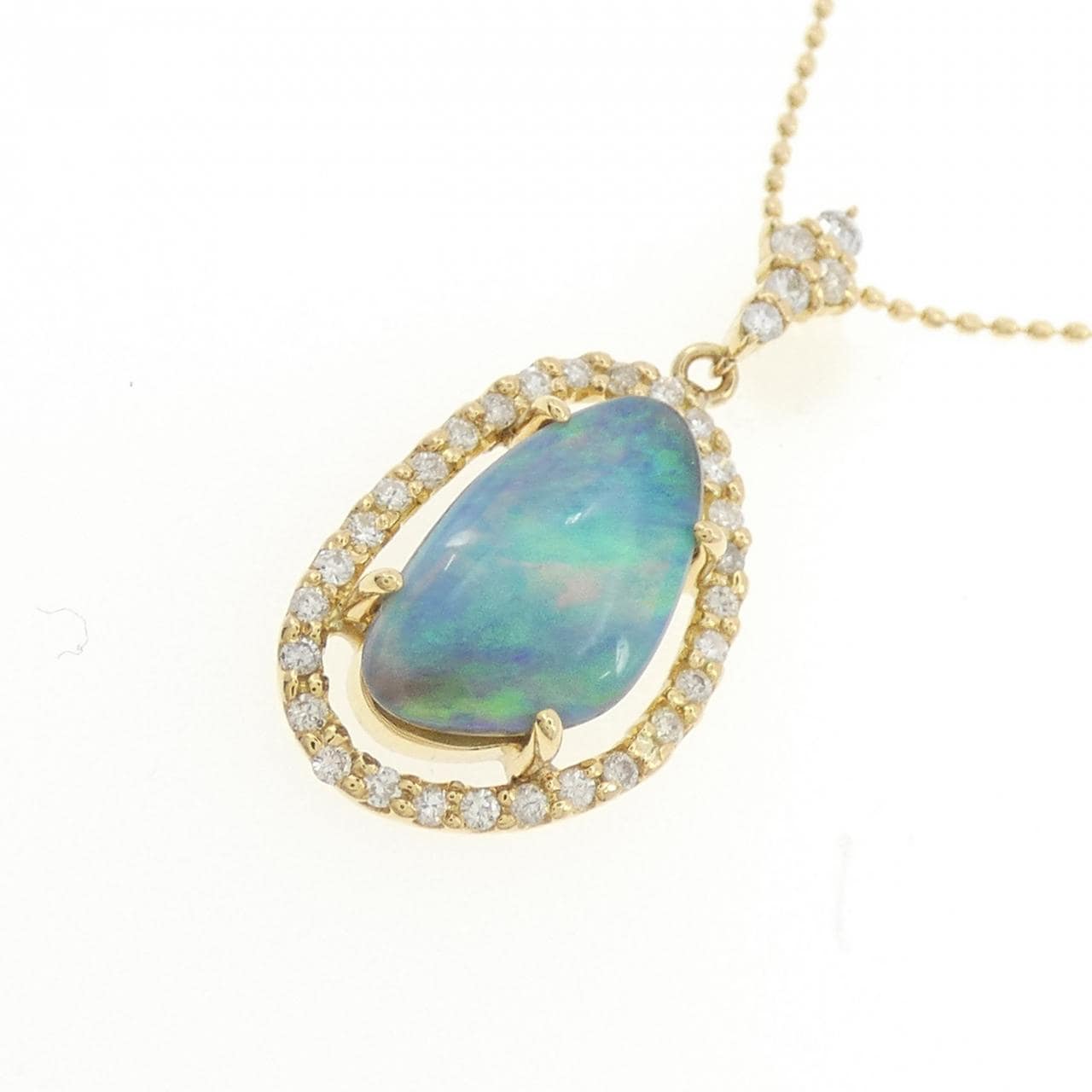 K18YG ブラックオパール ネックレス 1.75CT