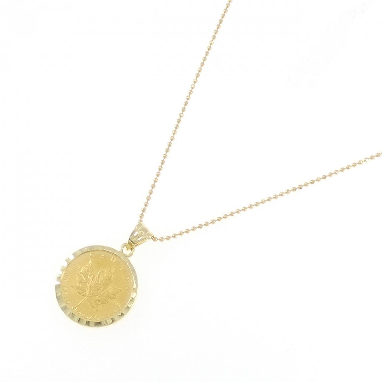 18KYG/750YG(frame) coin necklace