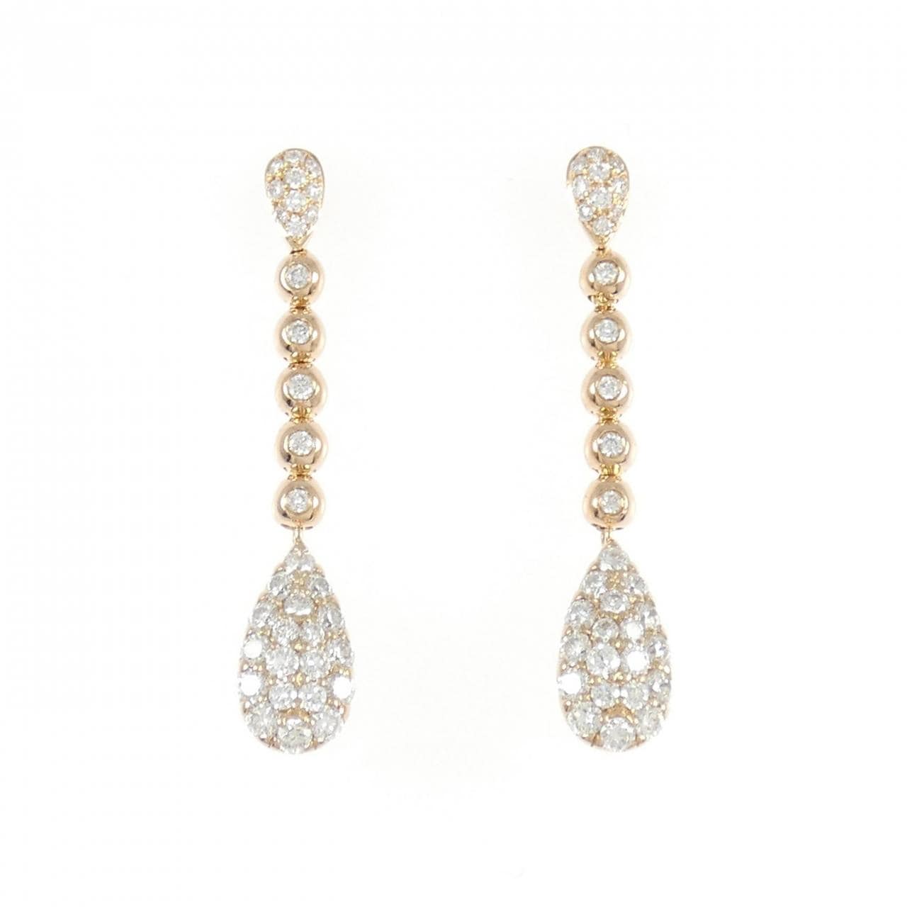 K18PG ダイヤモンド ピアス 0.70CT