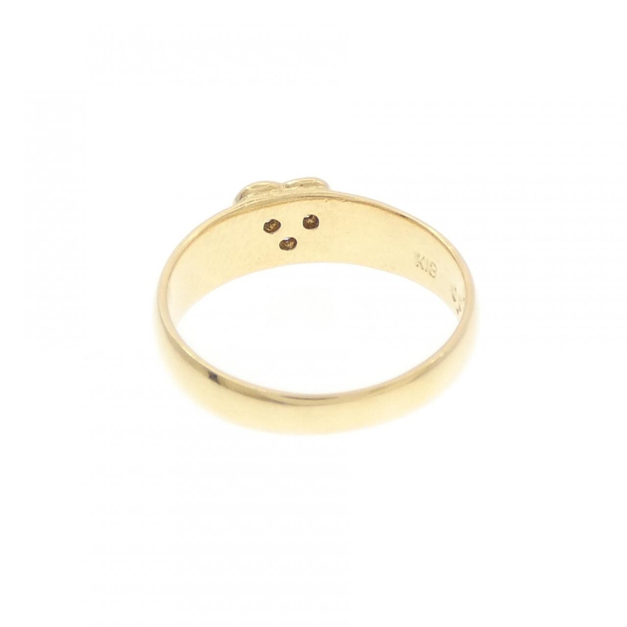 K18YG ハート ダイヤモンド ピンキーリング 0.03CT