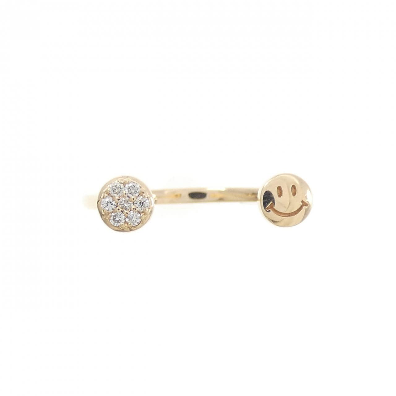 K10YG スマイル ダイヤモンド リング 0.03CT