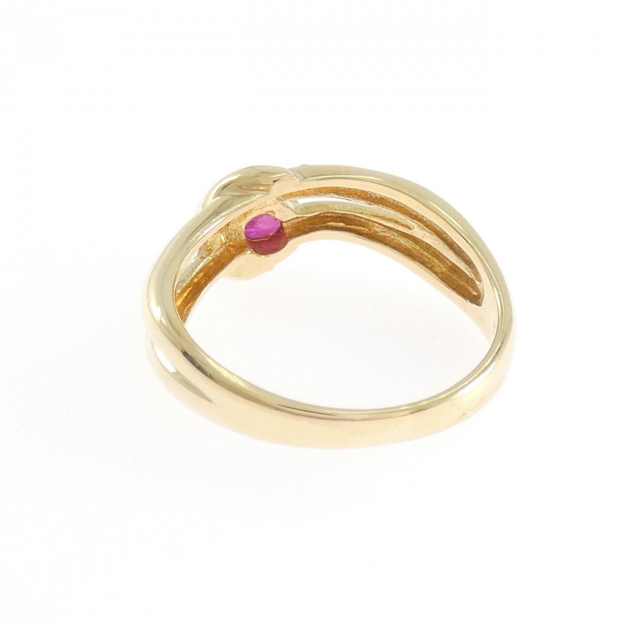 K18YG ルビー リング 0.39CT