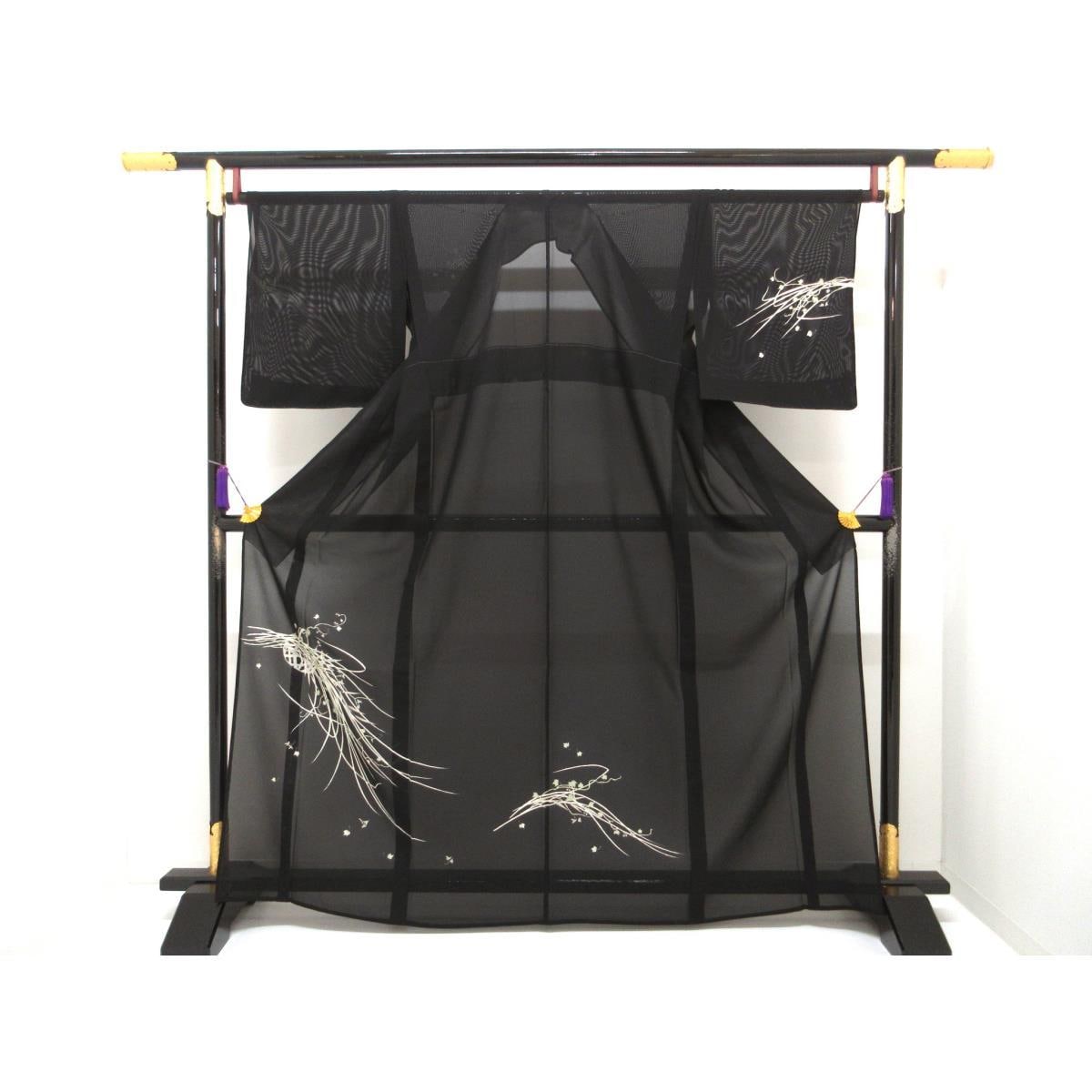 【未使用品】単衣　駒絽訪問着　友禅銀彩加工