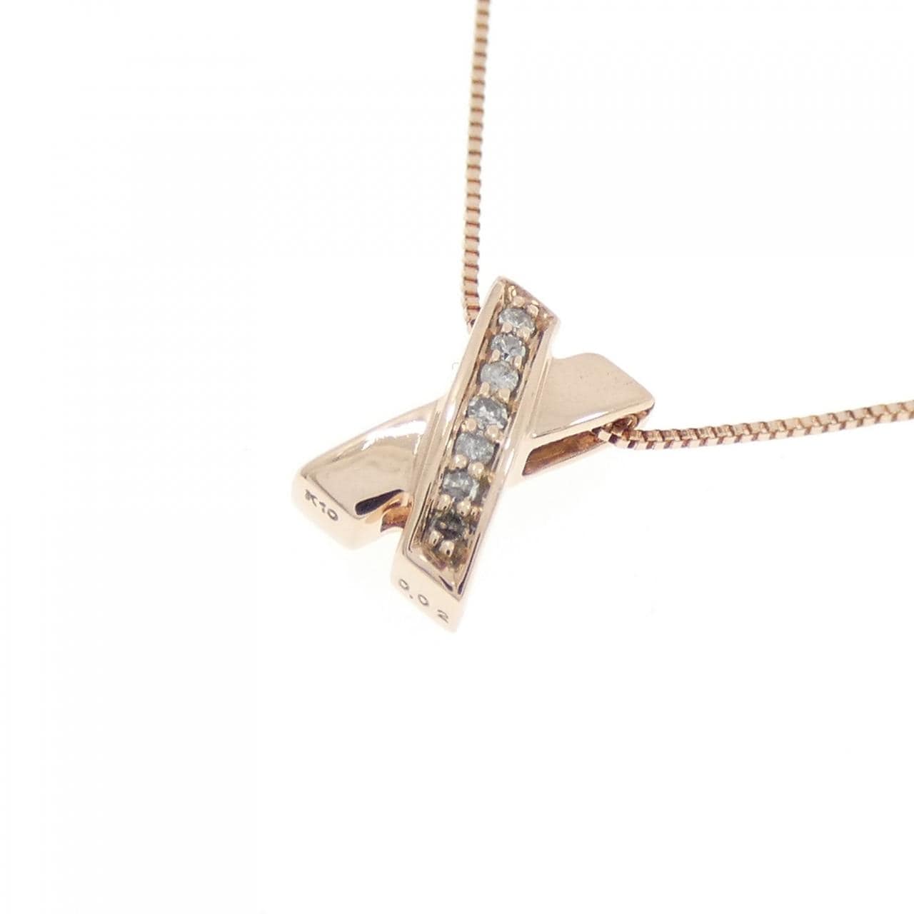 K10PG ダイヤモンド ネックレス 0.02CT