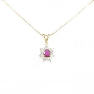 K18YG ルビー ネックレス 0.43CT