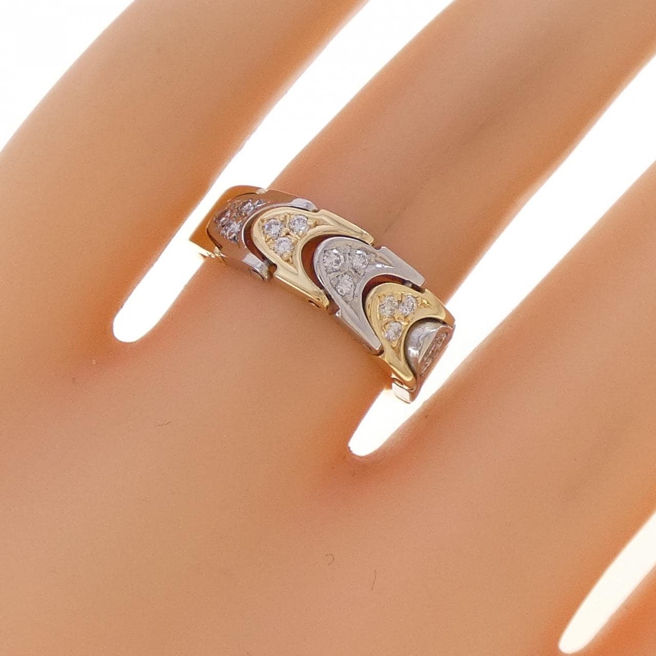 K18YG/PT900 ダイヤモンド リング 0.17CT