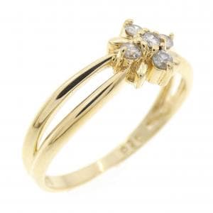 K18YG フラワー ダイヤモンド リング 0.10CT