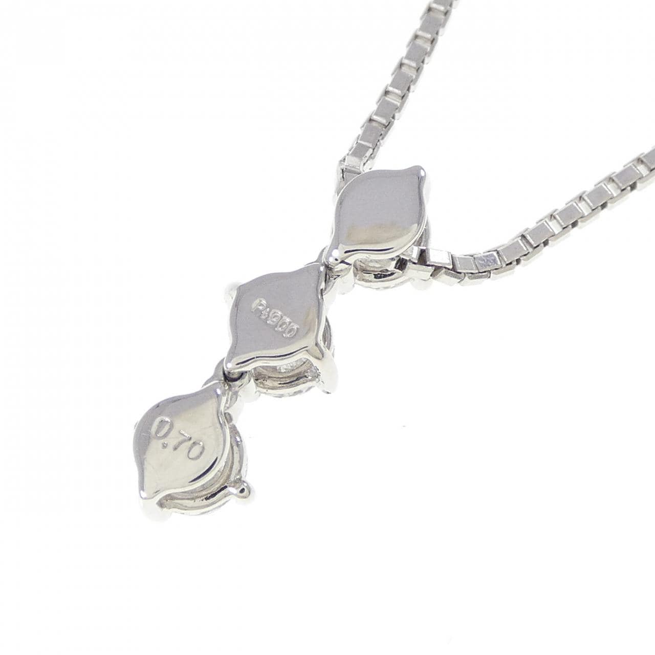 PT900/PT850 スリーストーン ダイヤモンド ネックレス 0.70CT