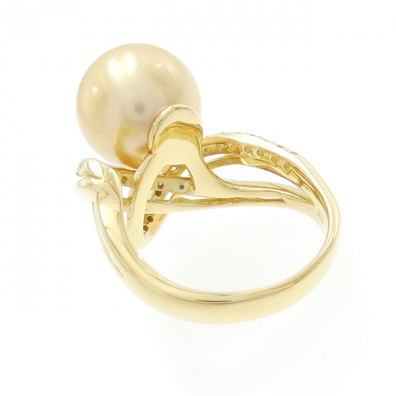 K18YG White Butterfly Pearl ring 12.3mm