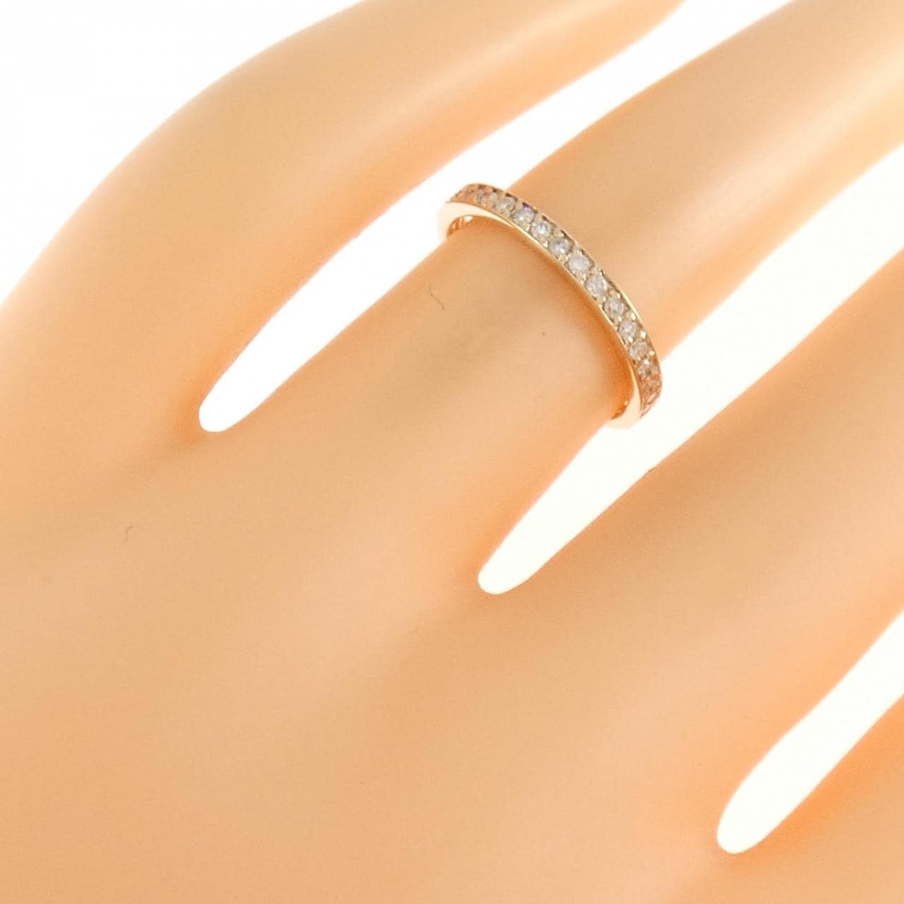 K18PG ハーフエタニティ ダイヤモンド リング 0.15CT