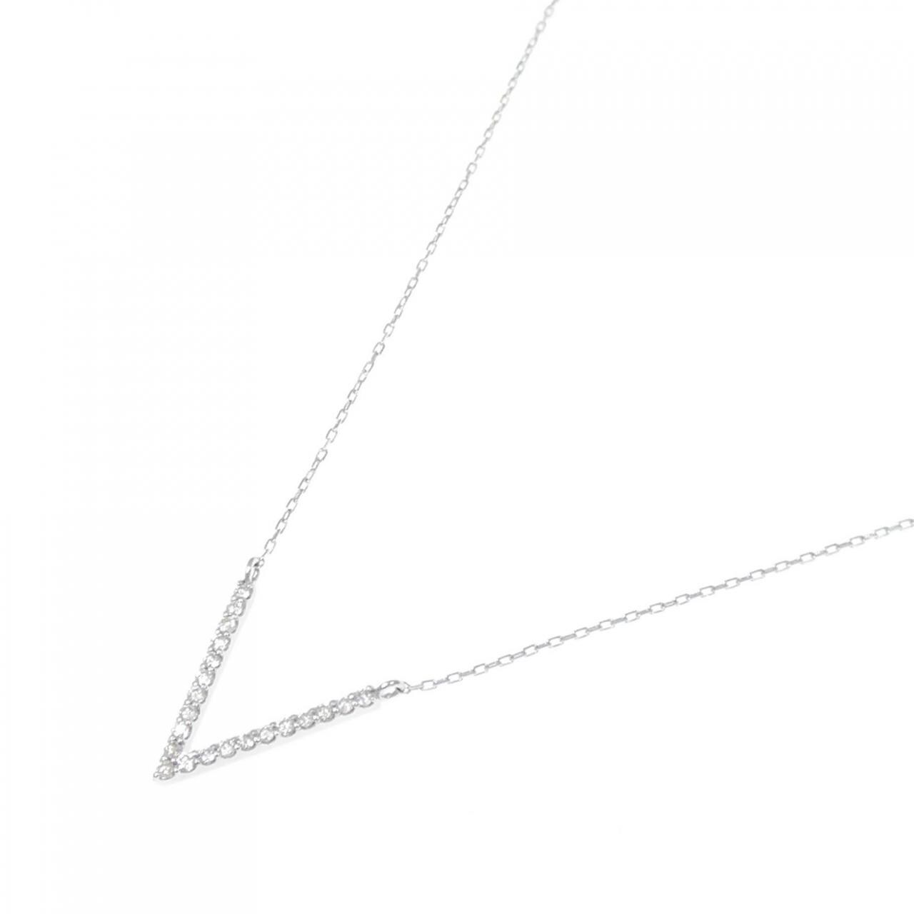 【新品】K18WG ダイヤモンド ネックレス 0.11CT