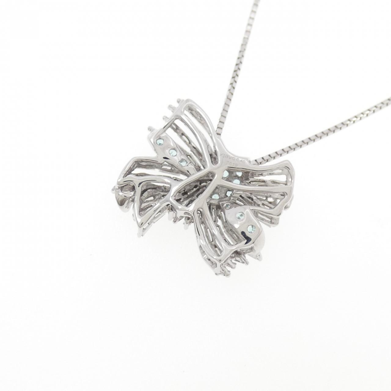 K18WG リボン トルマリン ネックレス 0.12CT