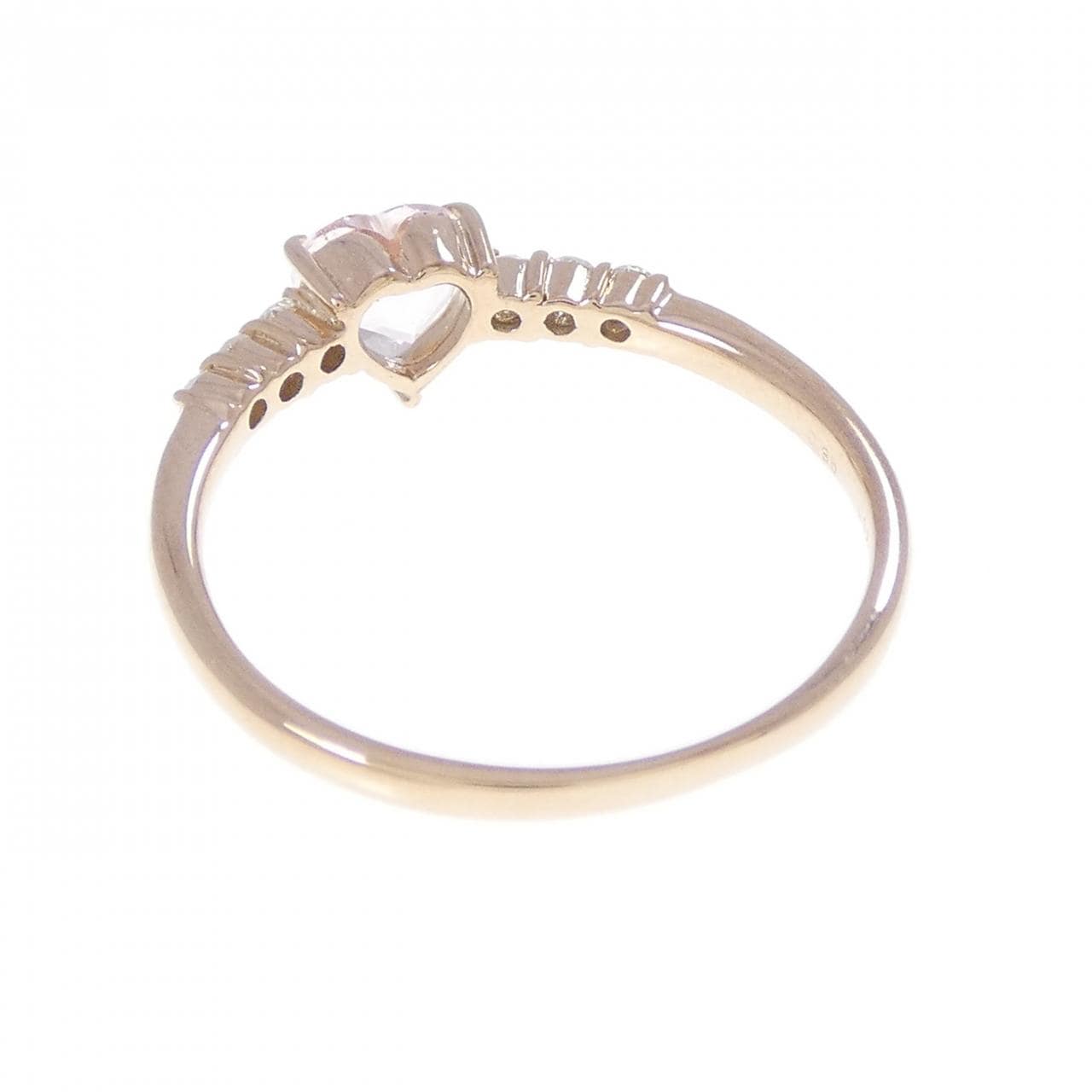 K18PG ハート モルガナイト リング 0.35CT