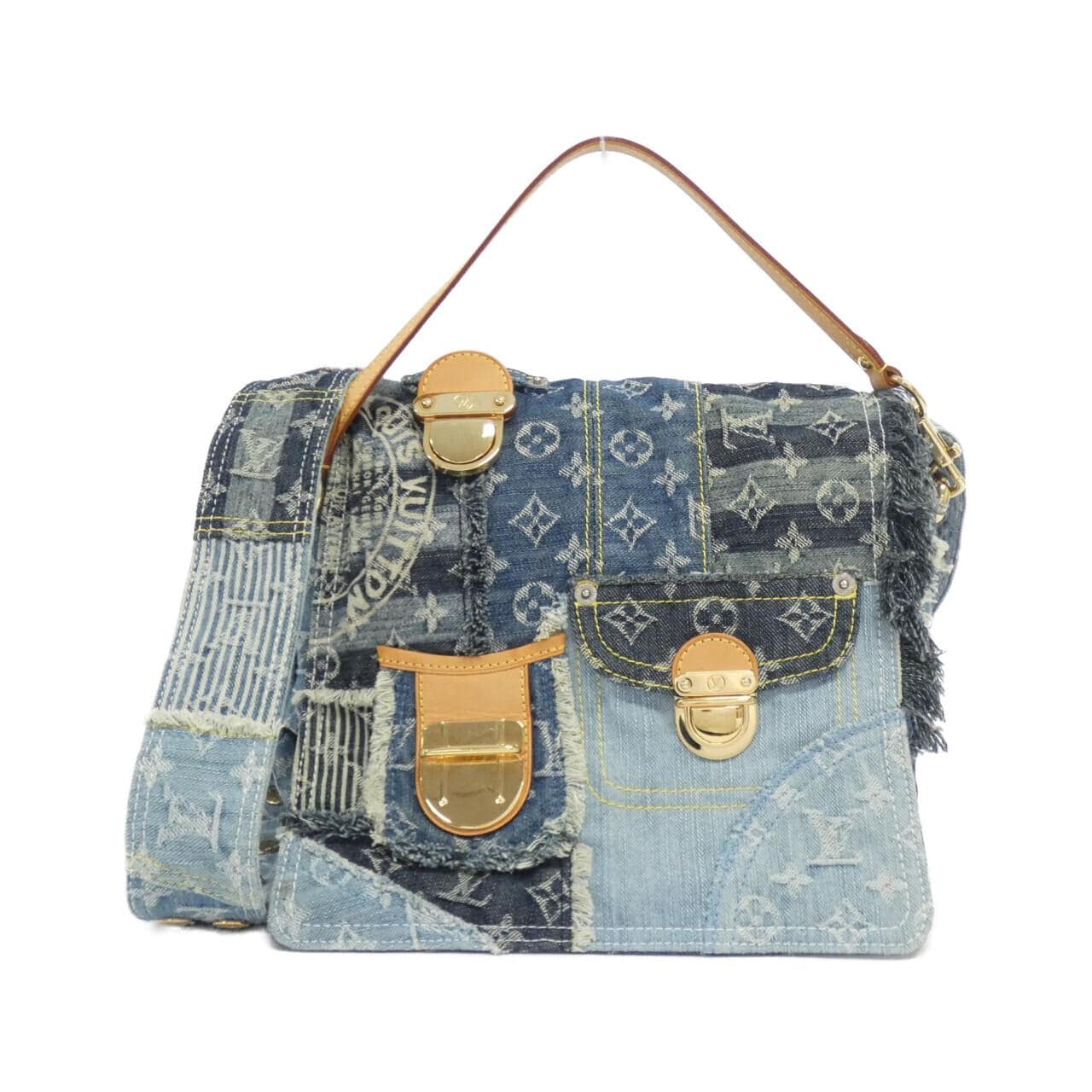 LOUIS VUITTON Monogram Denim Patchwork Posty M95374 Shoulder Bag