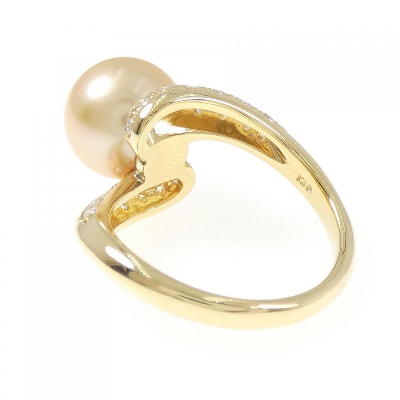 K18YG 白蝶パール リング 10.2mm