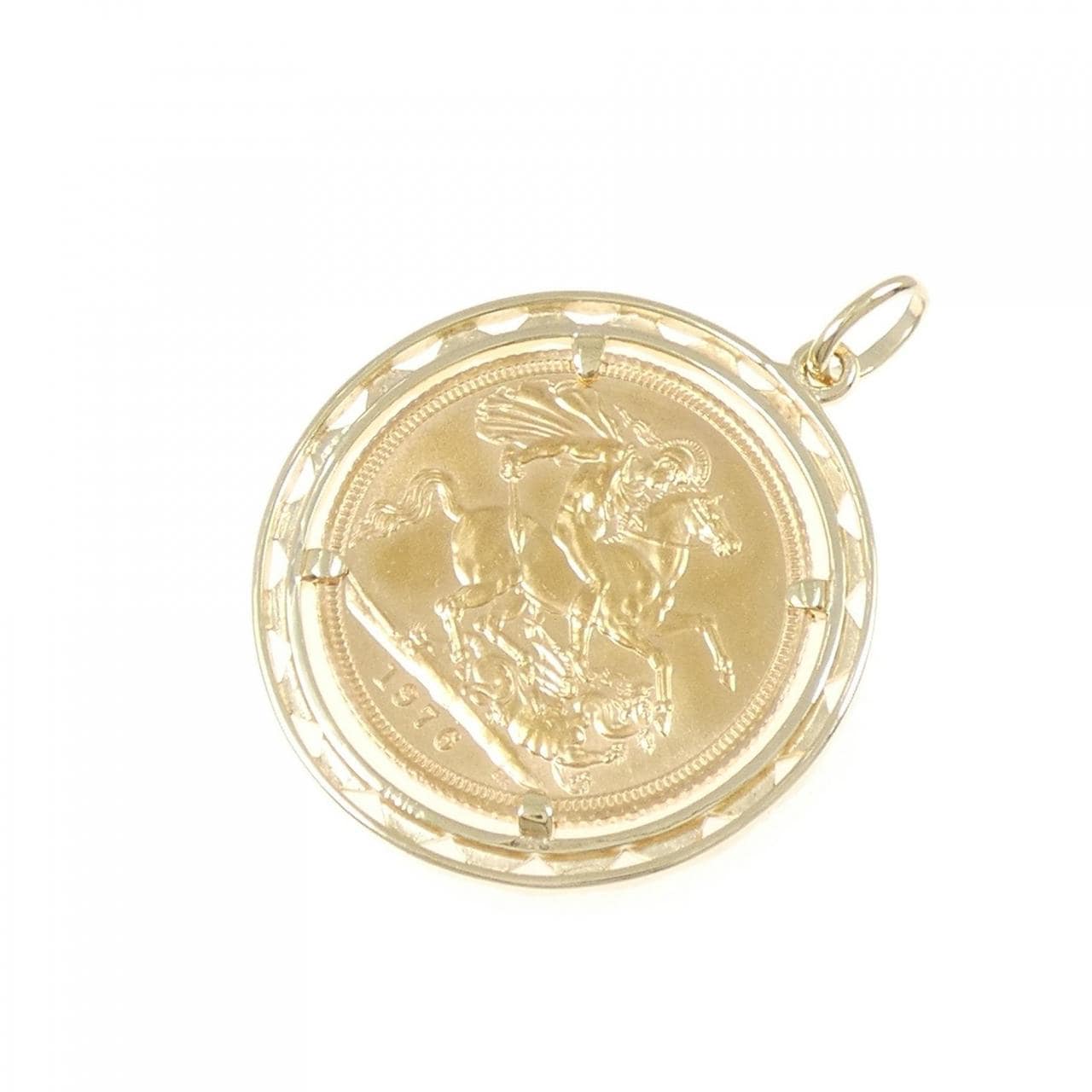 14KT(枠) コイン ペンダント