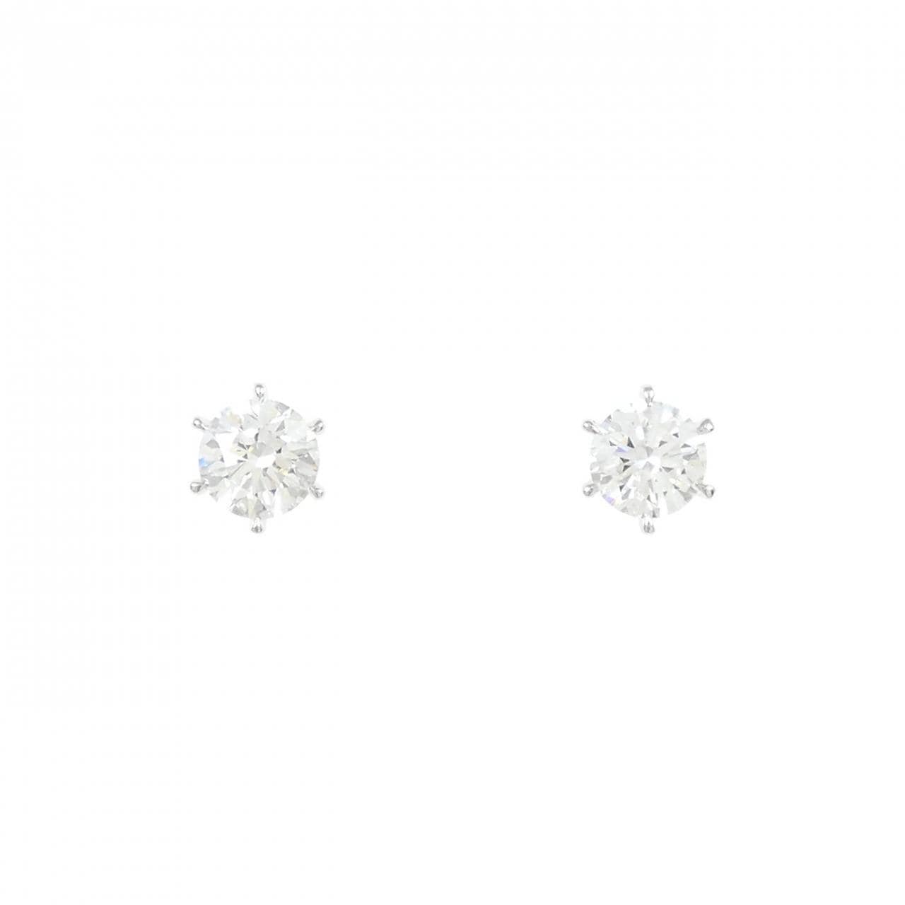 【リメイク】PT900/ST ダイヤモンド ピアス 0.342CT 0.366CT F VS1 EXT
