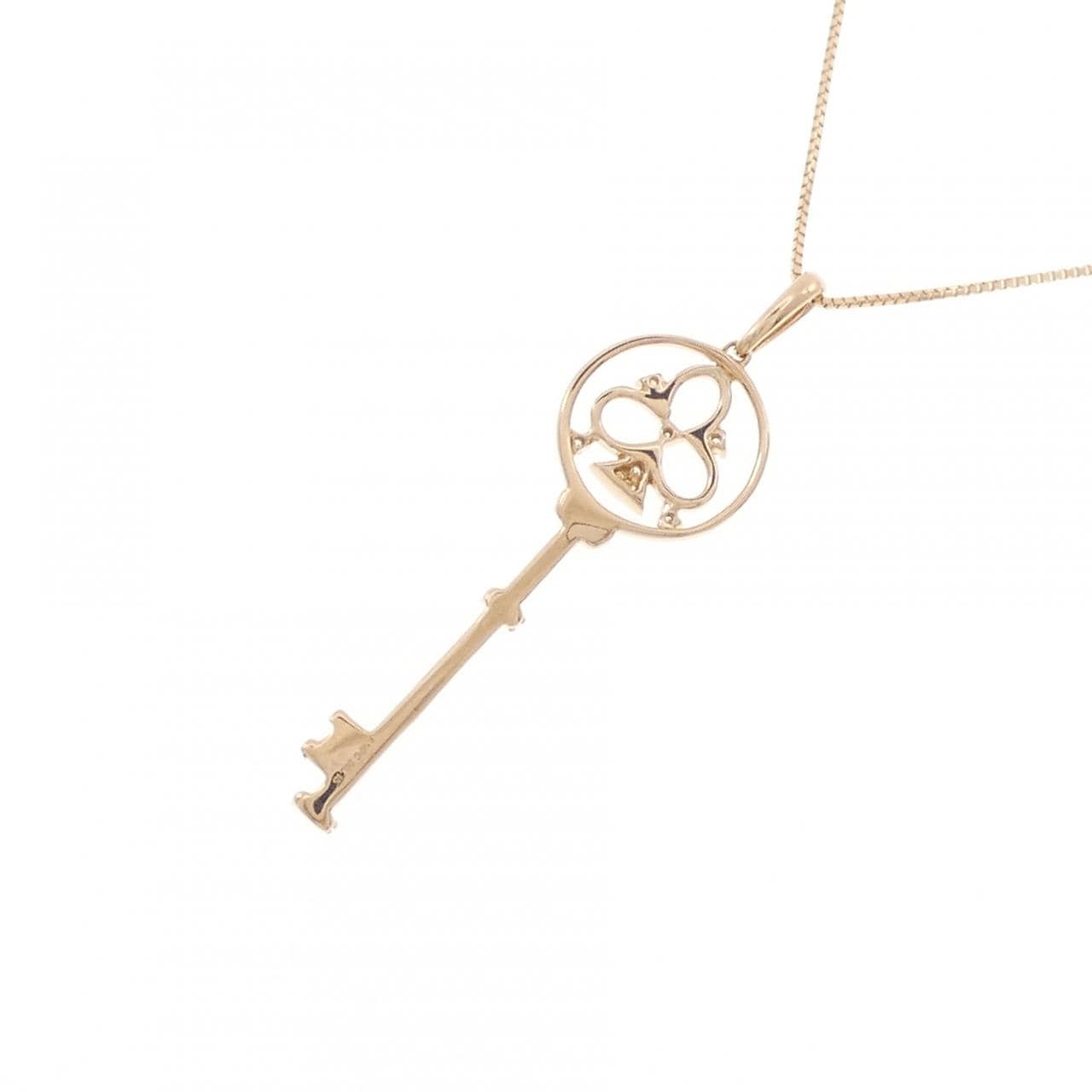 K18PG キー ダイヤモンド ネックレス 0.15CT