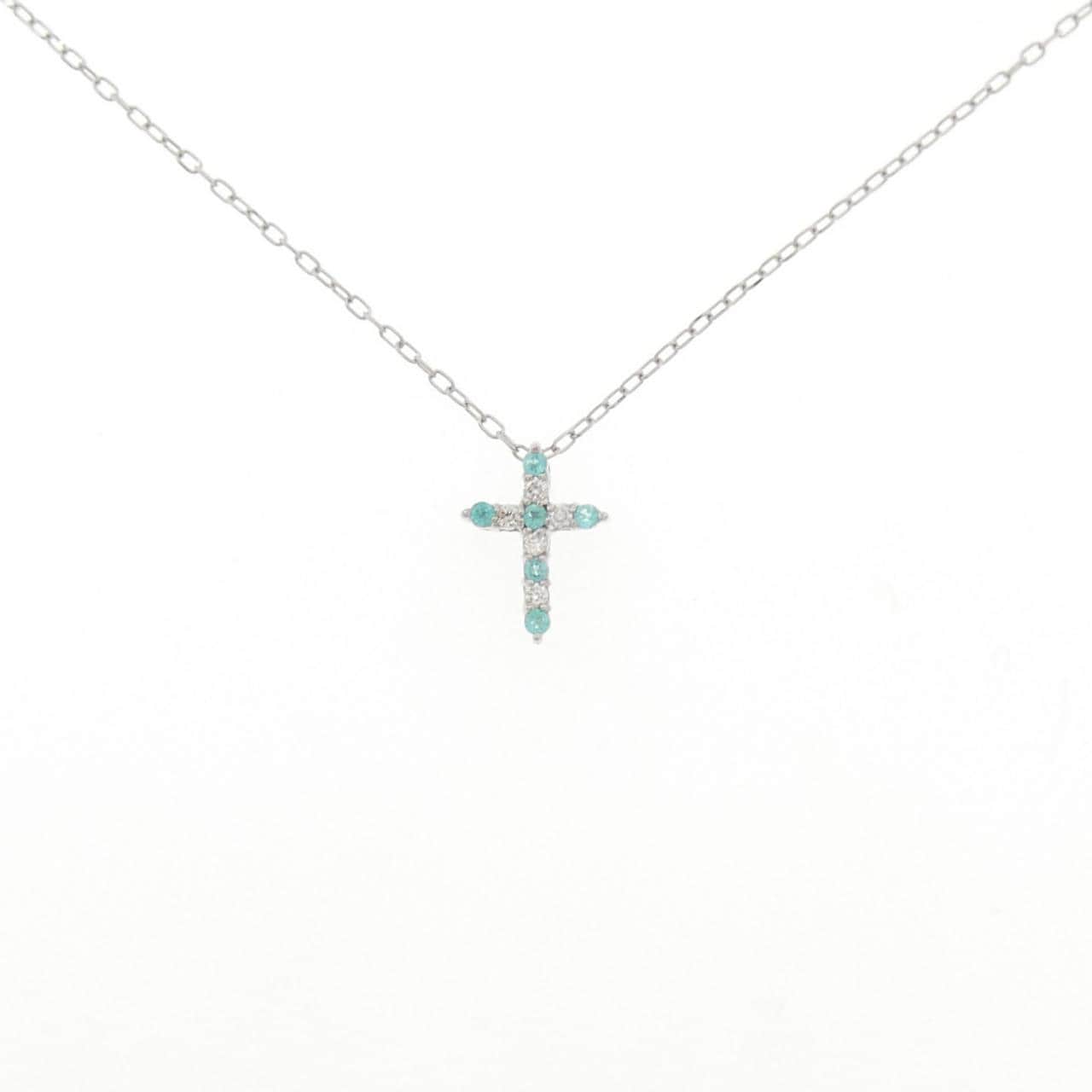 PT900/PT850 クロス トルマリン ネックレス 0.05CT