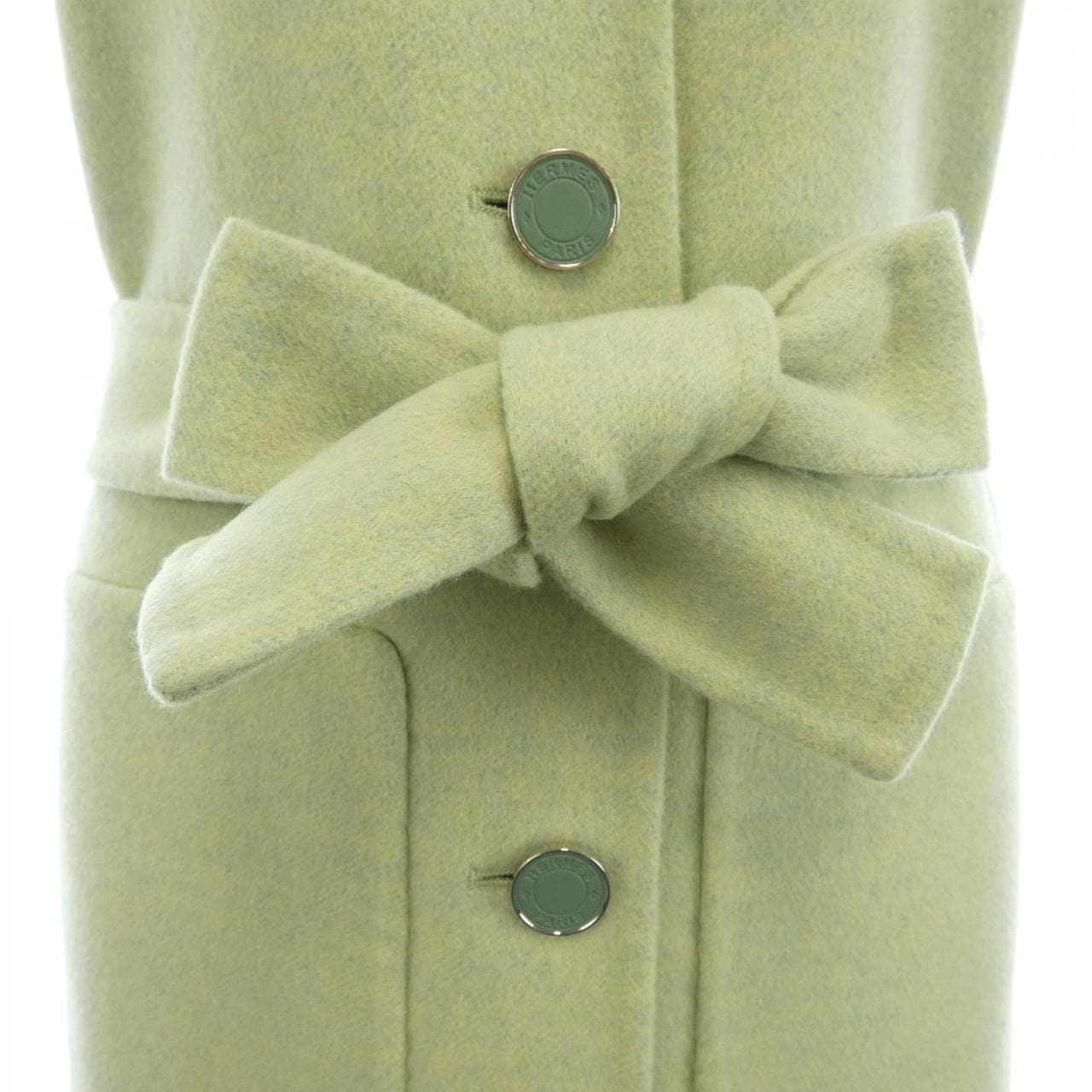 エルメス HERMES クルードセル ラムスキンボタン ダブルフェイス 4H0101DA ロングベスト