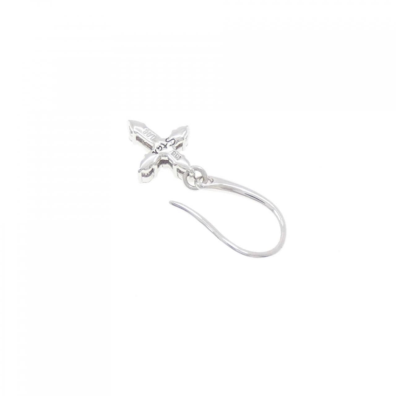 STAR JEWELRY Cross Diamond Earrings 0.08CT Single Ear