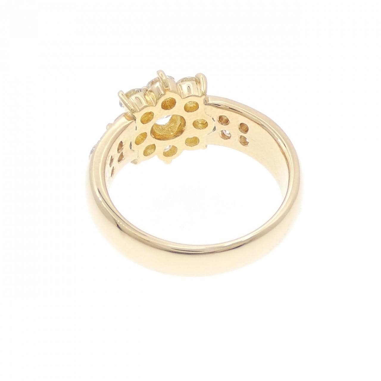 K18YG フラワー ダイヤモンド リング 0.335CT